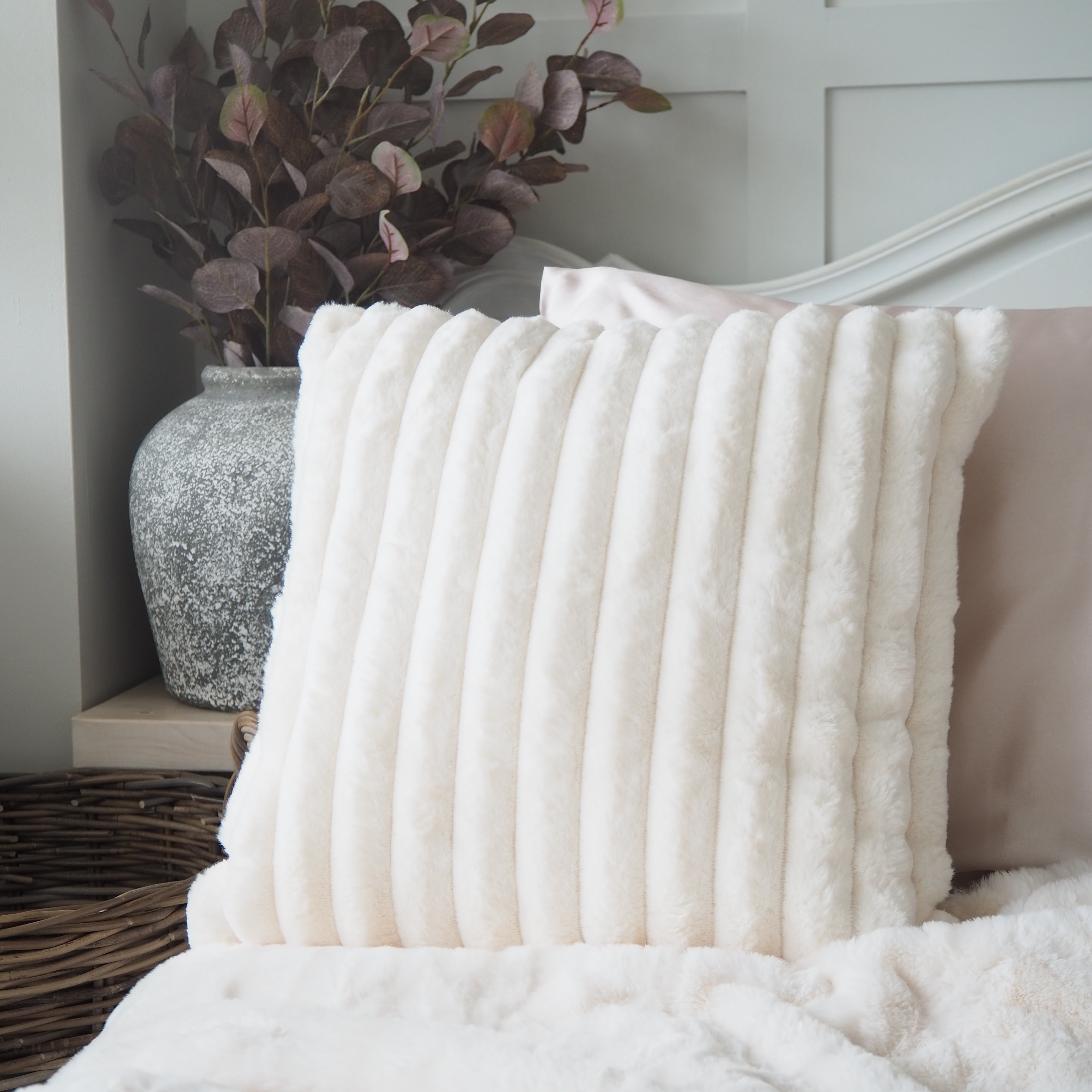 Faux fur throws outlet and cushions